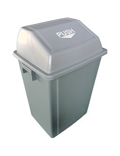 Square Push Lid Bin 100 Litres Grey | Professional CS25XDL100D11GREY