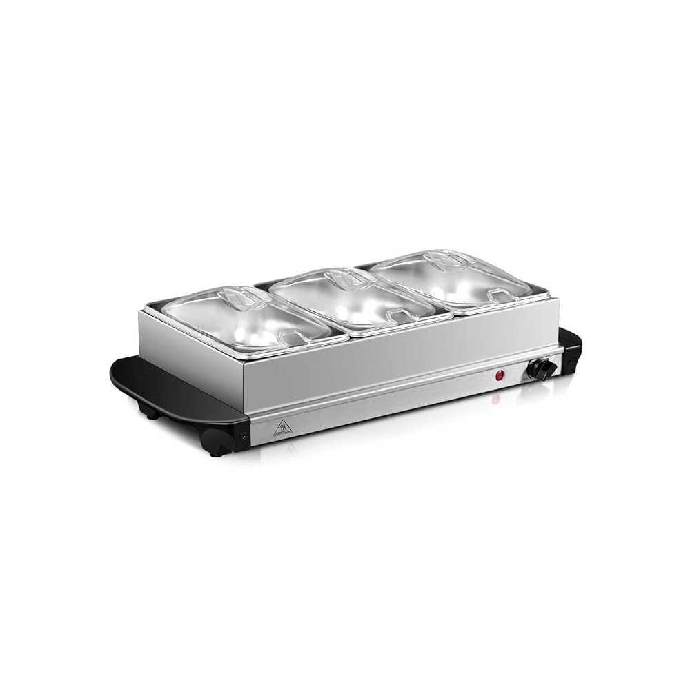 Electric Buffet Server 3 Tray 3 x 2.5 litre Stainless steel 3 Large Multicooker | DA-BSW320
