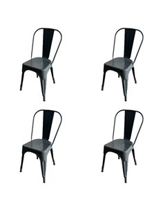 Vintage Industrial Metal Dining Bistro Chair Steel Grey Finish | Professional CS25HYX5031STEELGREY