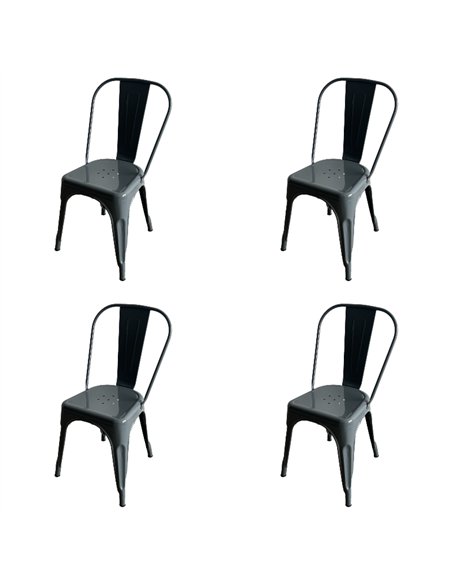 Vintage Industrial Metal Dining Bistro Chair Steel Grey Finish | Professional CS25HYX5031STEELGREY