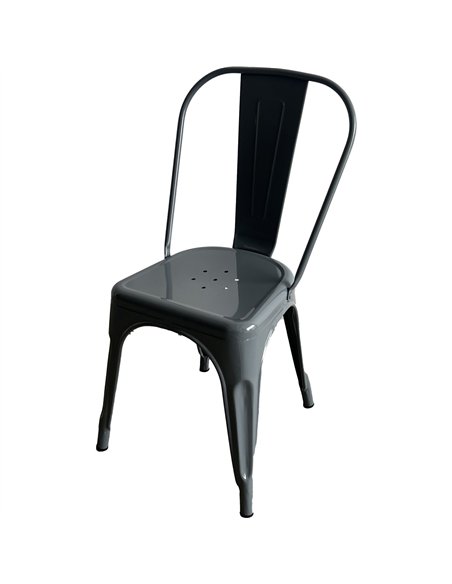 Vintage Industrial Metal Dining Bistro Chair Steel Grey Finish | Professional CS25HYX5031STEELGREY