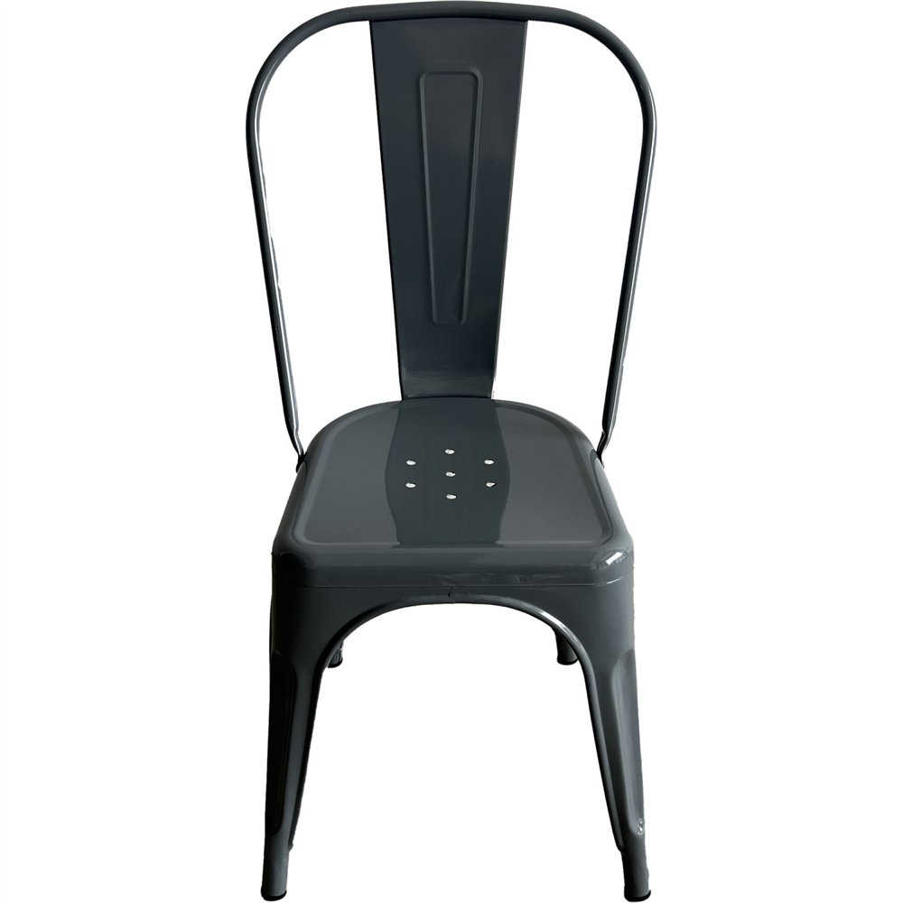 Vintage Industrial Metal Dining Bistro Chair Steel Grey Finish | Professional CS25HYX5031STEELGREY