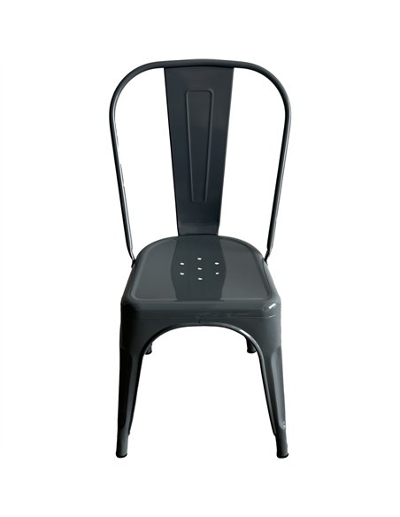 Vintage Industrial Metal Dining Bistro Chair Steel Grey Finish | Professional CS25HYX5031STEELGREY
