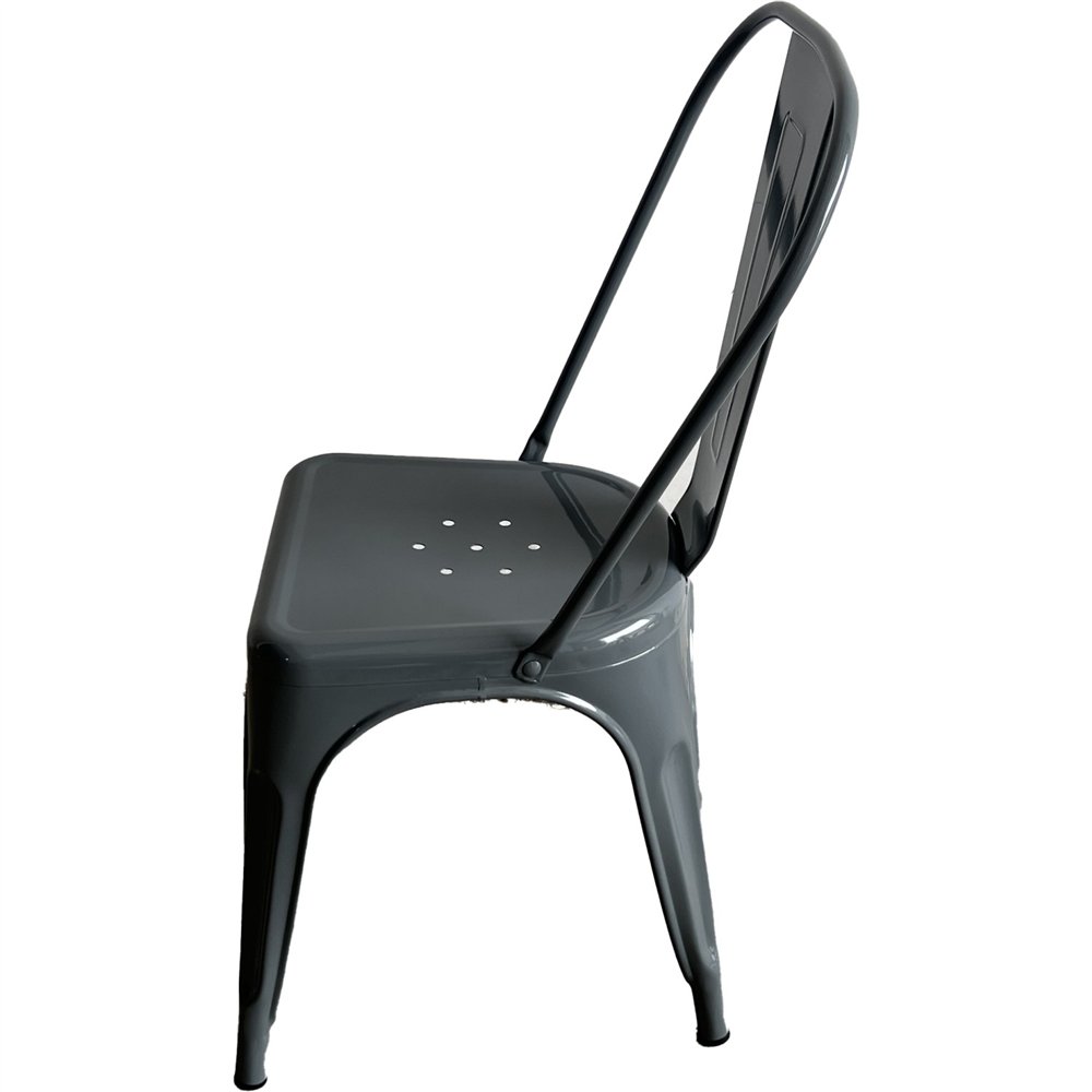 Vintage Industrial Metal Dining Bistro Chair Steel Grey Finish | Professional CS25HYX5031STEELGREY