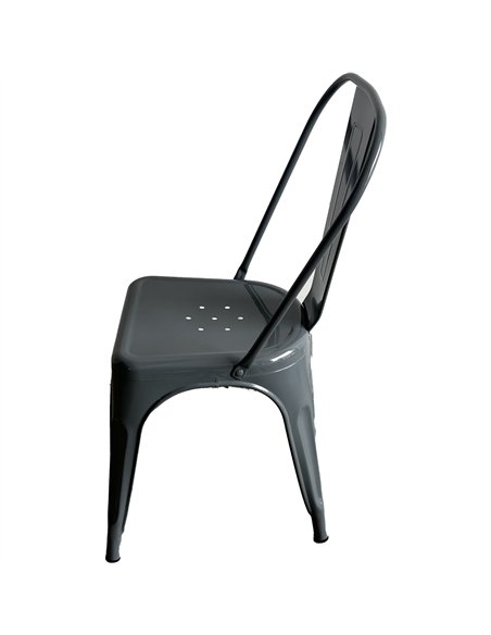 Vintage Industrial Metal Dining Bistro Chair Steel Grey Finish | Professional CS25HYX5031STEELGREY