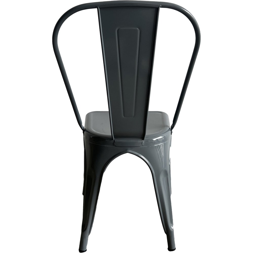 Vintage Industrial Metal Dining Bistro Chair Steel Grey Finish | Professional CS25HYX5031STEELGREY