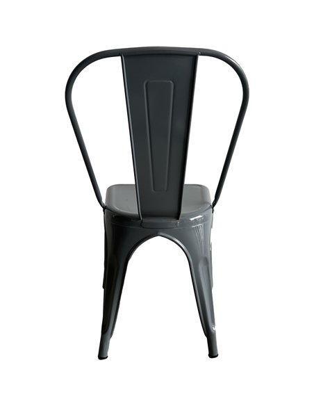 Vintage Industrial Metal Dining Bistro Chair Steel Grey Finish | Professional CS25HYX5031STEELGREY