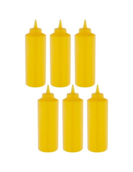 6 pack of Squeeze Sauce Bottles 255ml/12oz Yellow | DA-WQSB12WY
