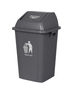 Square Push Lid Bin 60 Litres Grey | Professional CS25XDL60B6BGREY