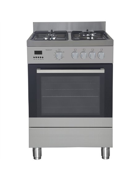 Commercial 4 Burner Stainless Steel Gas Range with Gas Oven 600×600×850mm | Professional CS25G24D084010