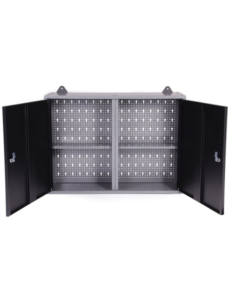 Professional Grey and Black Wall Mounted Double Door Tool Cabinet with Key 800x200x600mm | DA-TC002