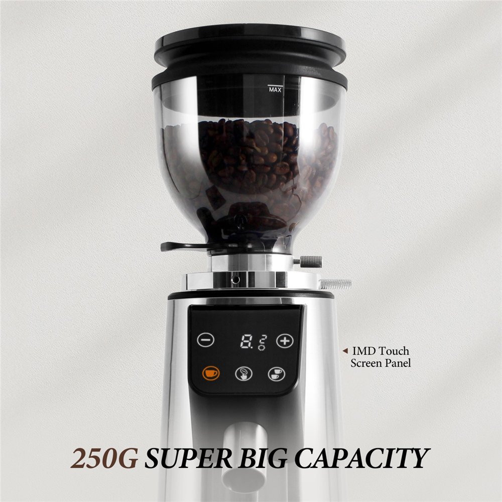 Commercial Electric Conical Burr Coffee Grinder 150W with 245g Bean Hopper | Professional CS25BDCG308