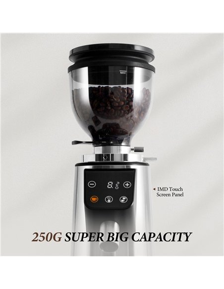 Commercial Electric Conical Burr Coffee Grinder 150W with 245g Bean Hopper | Professional CS25BDCG308