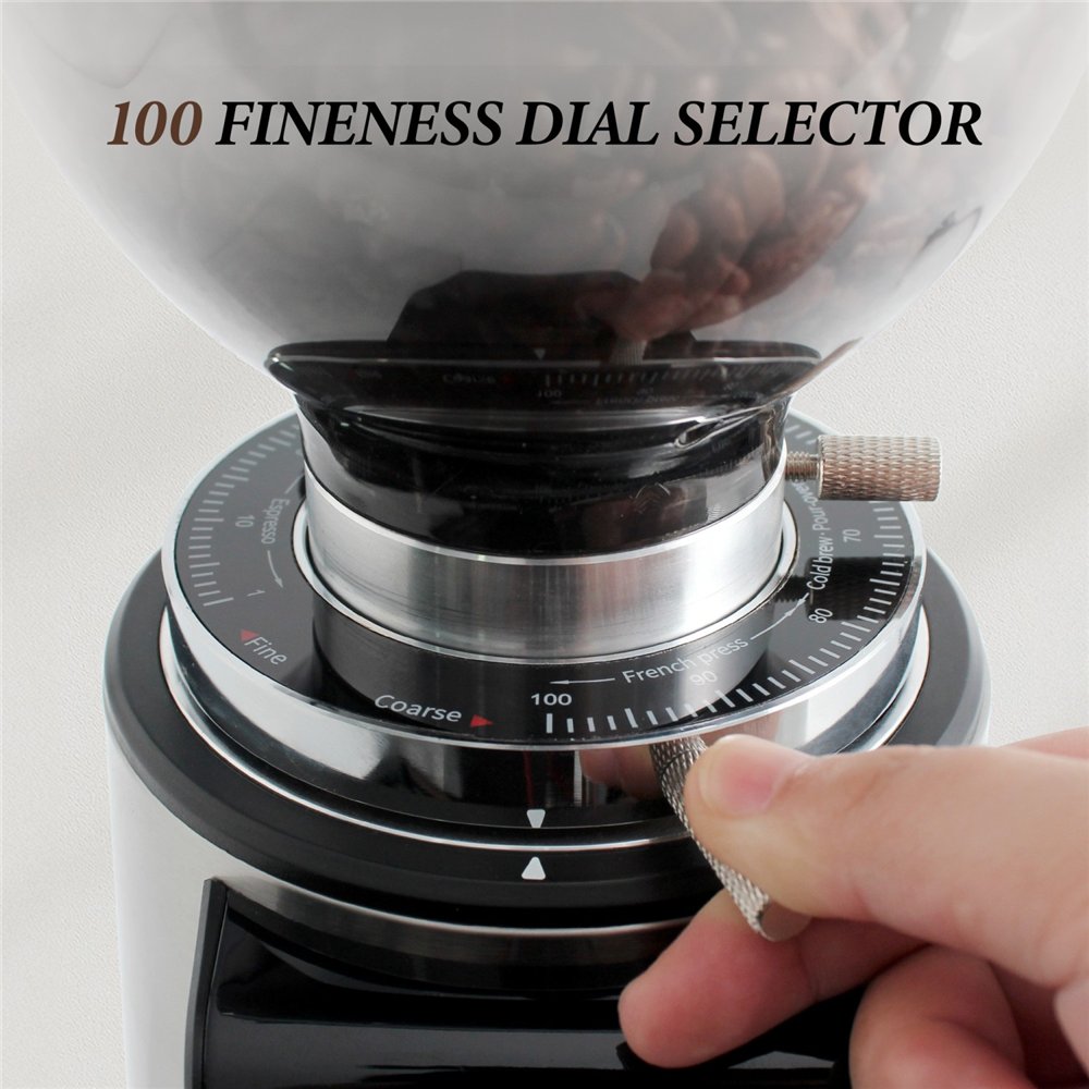 Commercial Electric Conical Burr Coffee Grinder 150W with 245g Bean Hopper | Professional CS25BDCG308
