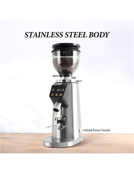 Commercial Electric Conical Burr Coffee Grinder 150W with 245g Bean Hopper | Professional CS25BDCG308