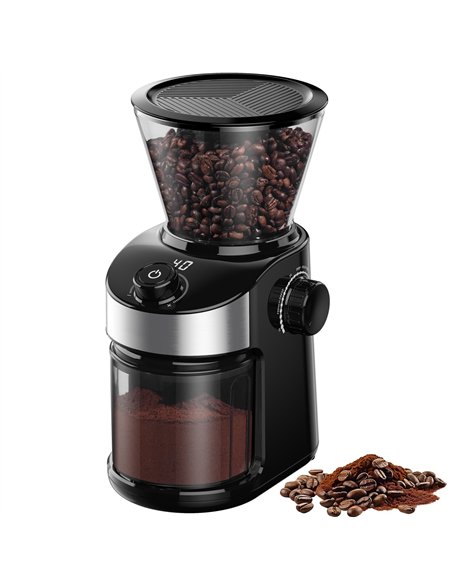 Commercial Flat Burr Coffee Grinder 150W with 240g Bean Hopper Black | Professional CS25CG836B