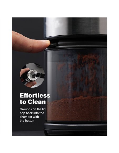 Commercial Flat Burr Coffee Grinder 150W with 240g Bean Hopper Black | Professional CS25CG836B