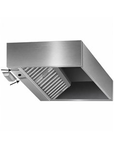 Commercial Stainless Steel Canopy Hood 2500×1000×350mm with 5 x 500×500mm Filters | Professional CS25CH1025S