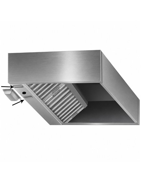 Commercial Stainless Steel Canopy Hood 2500×1000×350mm with 5 x 500×500mm Filters | Professional CS25CH1025S