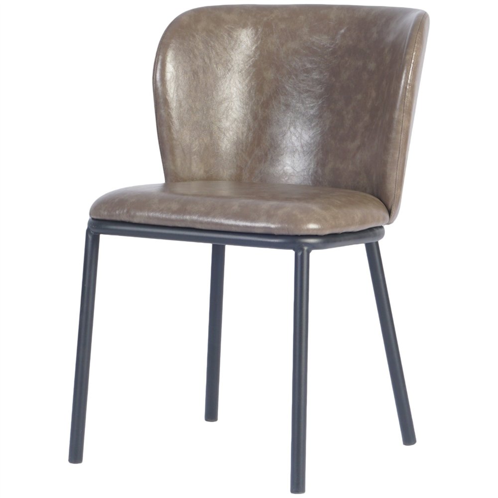 Taupe Upholstered Dining Chair with Black Metal Frame 470×595×810mm | Professional CS25TJG203