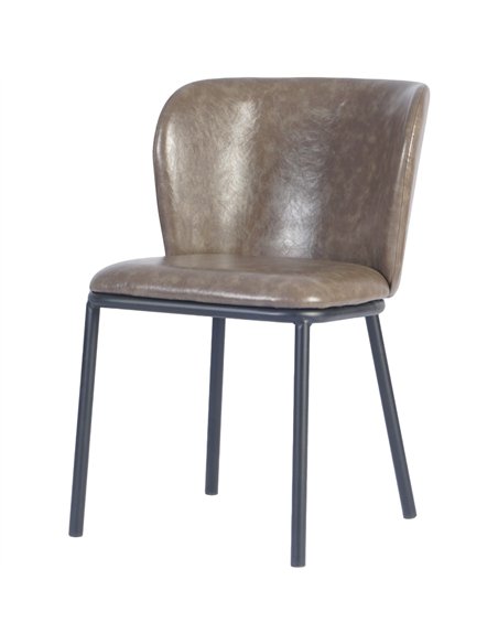 Taupe Upholstered Dining Chair with Black Metal Frame 470×595×810mm | Professional CS25TJG203