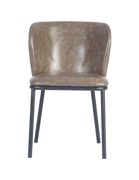 Taupe Upholstered Dining Chair with Black Metal Frame 470×595×810mm | Professional CS25TJG203