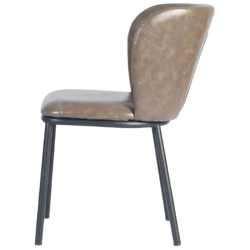 Taupe Upholstered Dining Chair with Black Metal Frame 470×595×810mm | Professional CS25TJG203