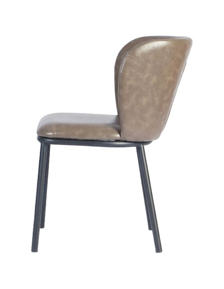 Taupe Upholstered Dining Chair with Black Metal Frame 470×595×810mm | Professional CS25TJG203