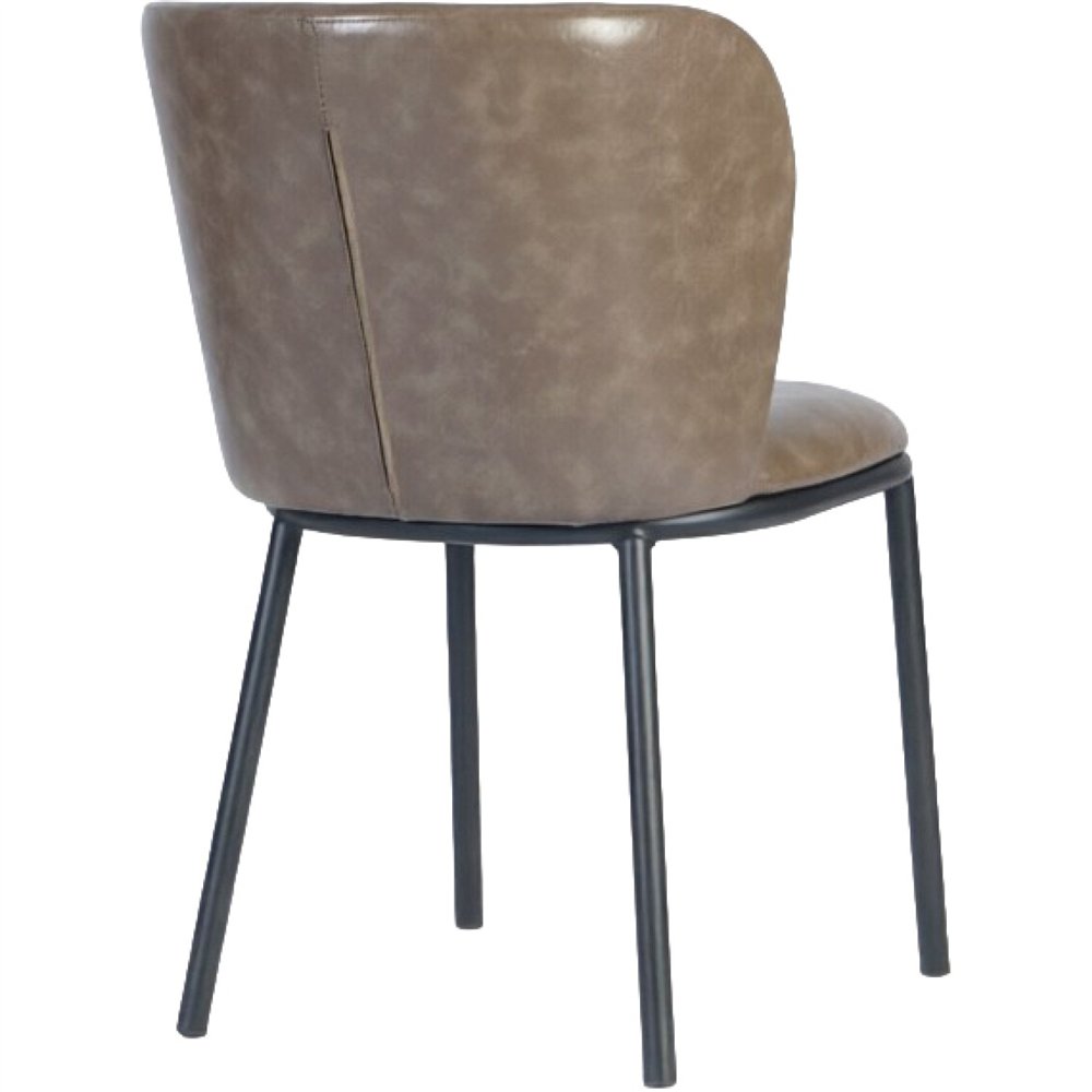 Taupe Upholstered Dining Chair with Black Metal Frame 470×595×810mm | Professional CS25TJG203