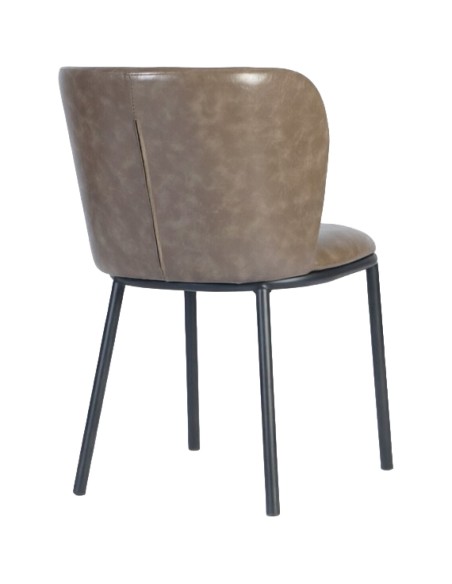 Taupe Upholstered Dining Chair with Black Metal Frame 470×595×810mm | Professional CS25TJG203