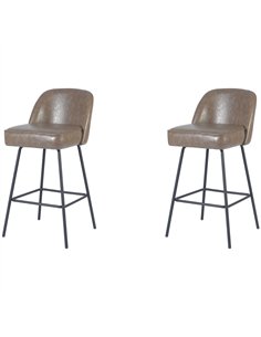 Taupe Upholstered Bar Stool with Black Metal Frame 475×595×960mm | Professional CS25TJG205