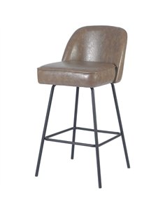 Taupe Upholstered Bar Stool with Black Metal Frame 475×595×960mm | Professional CS25TJG205 2
