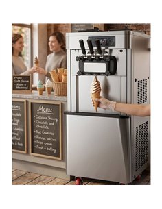 Commercial Floor Standing Soft Ice Cream Machine 16–22L/h 2100W 3 Flavour Twin Hopper 540×750×1320mm | Professional CS25RC188G 2