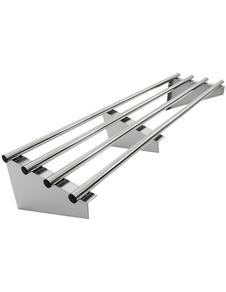 Commercial Stainless Steel Wall Mounted Rack 1400×300×230mm 4 Tube | Professional CS25RTW130140