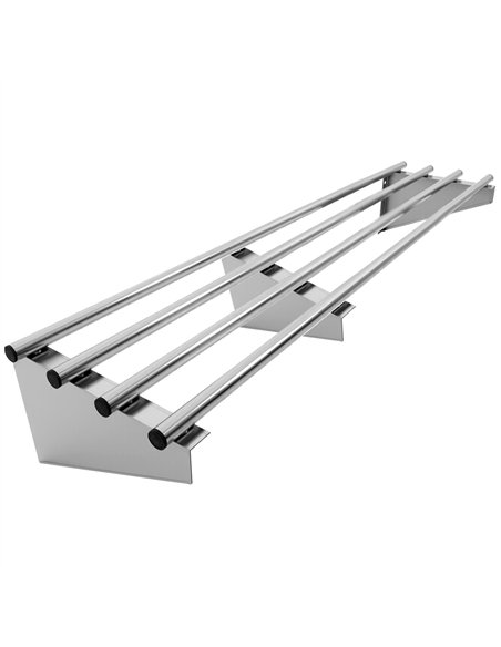 Commercial Stainless Steel Wall Mounted Rack 1800×300×230mm 4 Tube | Professional CS25RTW130180