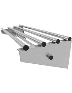 Commercial Stainless Steel Wall Mounted Rack 1000×300×230mm 4+1 Tube with 8 S Hooks | Professional CS25RTW230100 2