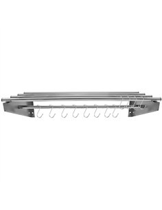 Commercial Stainless Steel Wall Mounted Rack 1400×300×230mm 4+1 Tube with 12 S Hooks | Professional CS25RTW230140