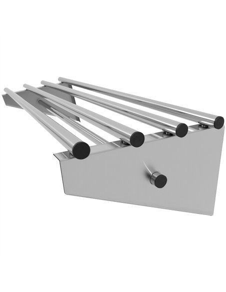 Commercial Stainless Steel Wall Mounted Rack 1400×300×230mm 4+1 Tube with 12 S Hooks | Professional CS25RTW230140
