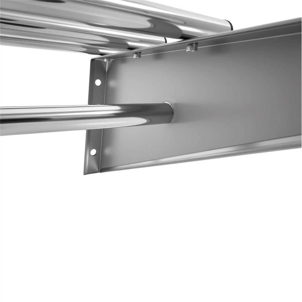 Commercial Stainless Steel Wall Mounted Rack 1600×300×230mm 4+1 Tube with 14 S Hooks | Professional CS25RTW230160