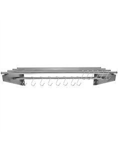Commercial Stainless Steel Wall Mounted Rack 1800×300×230mm 4+1 Tube with 16 S Hooks | Professional CS25RTW230180