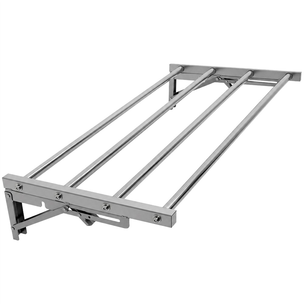 Commercial Foldable Stainless Steel Wall Mounted Rack Shelf 800×300×230mm 4 Tube | Professional CS25TRW50830