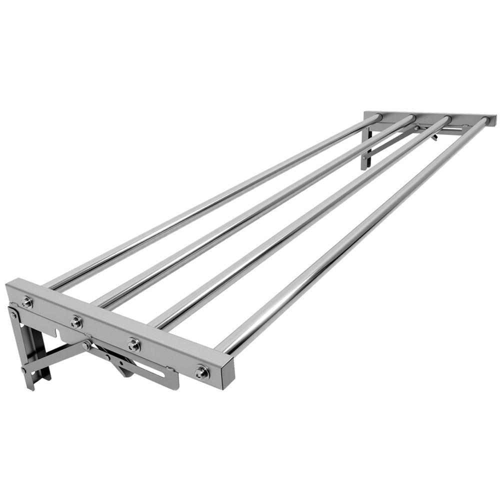 Commercial Foldable Stainless Steel Wall Mounted Rack Shelf 1200×300×230mm 4 Tube | Professional CS25TRW51230