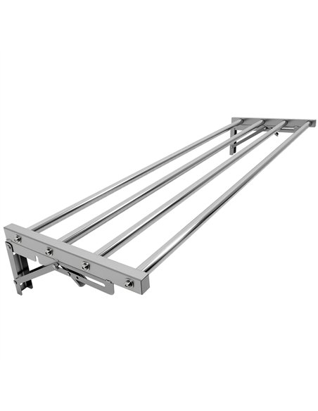 Commercial Foldable Stainless Steel Wall Mounted Rack Shelf 1200×300×230mm 4 Tube | Professional CS25TRW51230