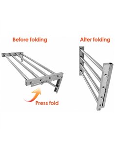Commercial Foldable Stainless Steel Wall Mounted Rack Shelf 1600×300×230mm 4 Tube | Professional CS25TRW51630 2