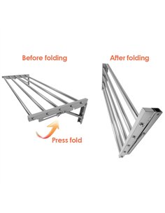 Commercial Foldable Stainless Steel Wall Mounted Rack Shelf 1600×400×230mm 5 Tube | Professional CS25TRW51640 2