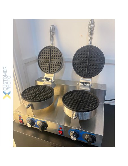 Professional Commercial Waffle Maker Double Round For Commercial Kitchens