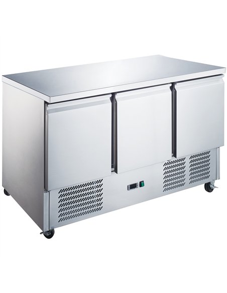 Professional Durable Refrigerated 3 doors Saladette Counter 3 doors Commercial For Commercial Kitchens