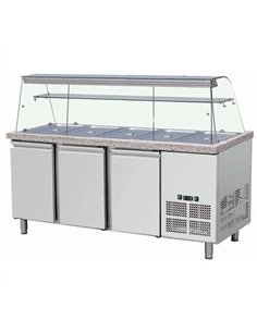 Professional Refrigerated Counter with 5xGN1/1 Display for Commercial Kitchens