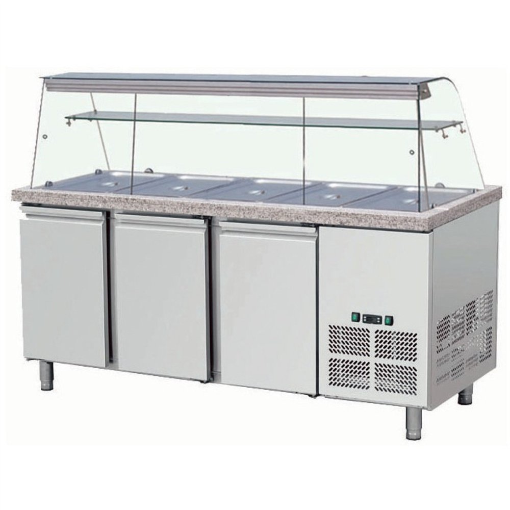 Professional Refrigerated Counter with 5xGN1/1 Display for Commercial Kitchens