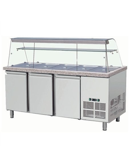 Professional Refrigerated Counter with 5xGN1/1 Display for Commercial Kitchens
